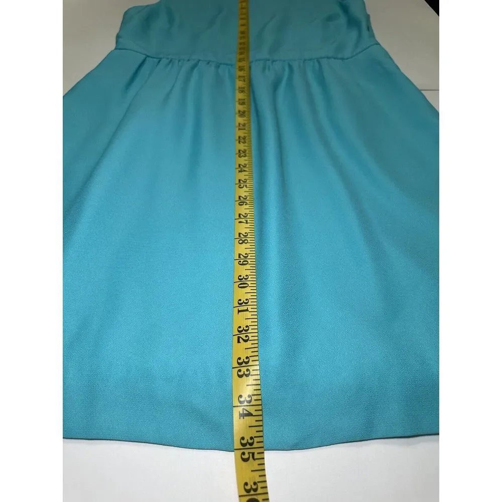 J. CREW Turquoise Sleeveless Ruched Crepe Tank‎ Dress Size 12 Outdoors, Brunch